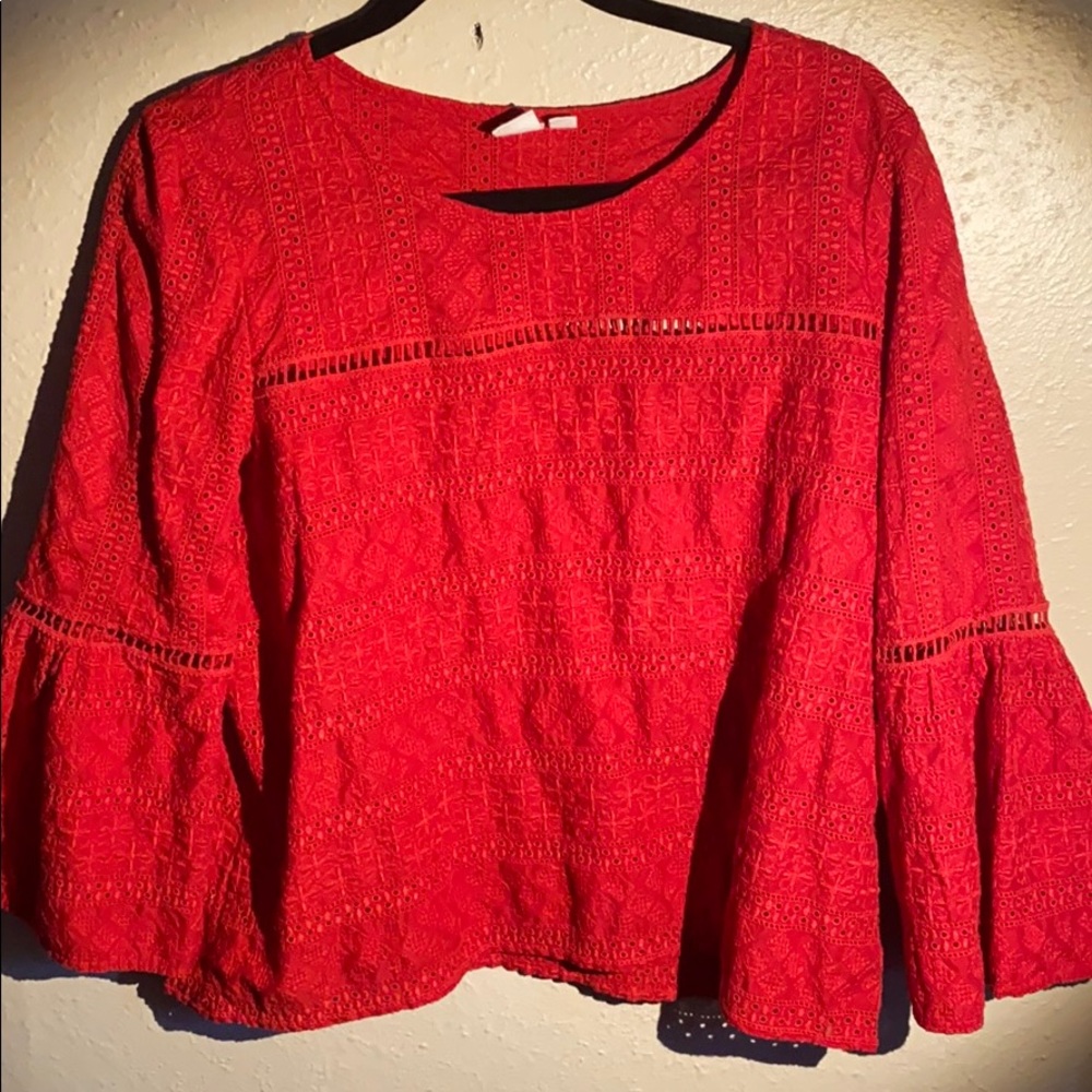 Gap Red Lace Top